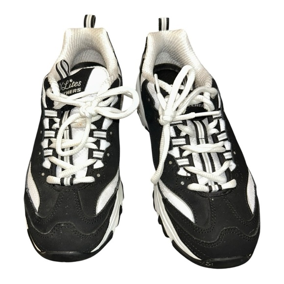 Skechers Sport Women's D'Lites Biggest Fan Memory Foam Sneaker Black/White - Picture 5 of 9
